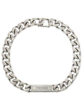 Celine Rhodium Finish Gourmet Chain Bracelet M3